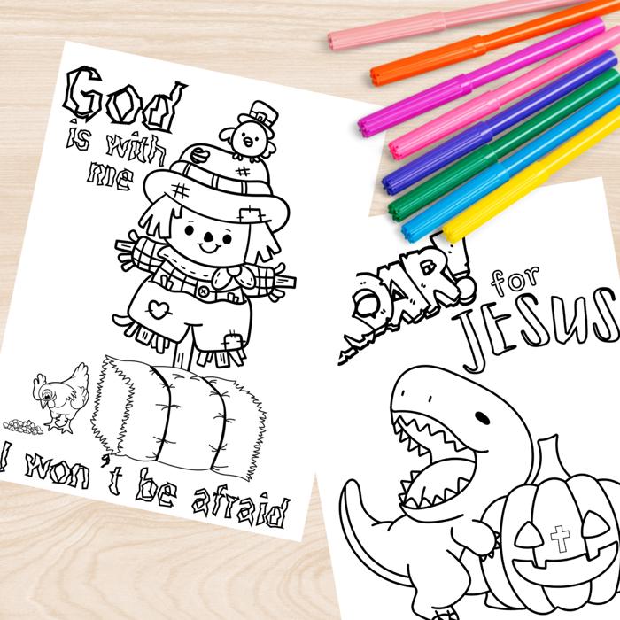 Fall Harvest Halloween Coloring Book | 21 Digital Christian Themed Pages