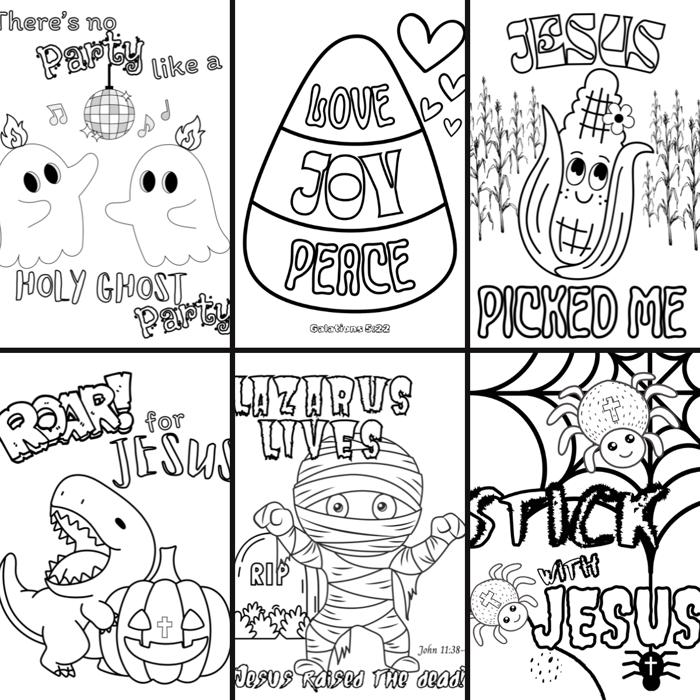 Fall Harvest Halloween Coloring Book | 21 Digital Christian Themed Pages