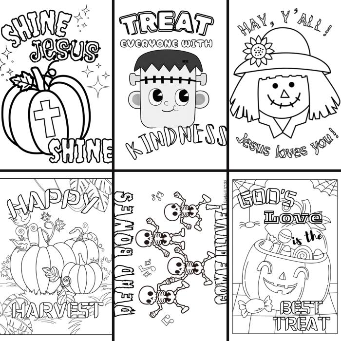 Fall Harvest Halloween Coloring Book | 21 Digital Christian Themed Pages