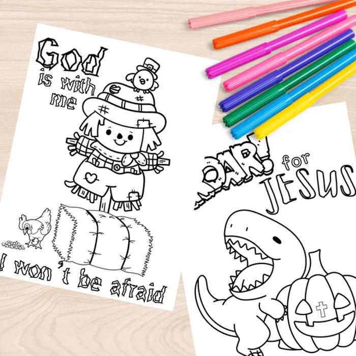 Fall Harvest Halloween Coloring Book | 21 Christian Themed Pages