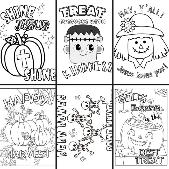 Fall Harvest Halloween Coloring Book | 21 Christian Themed Pages
