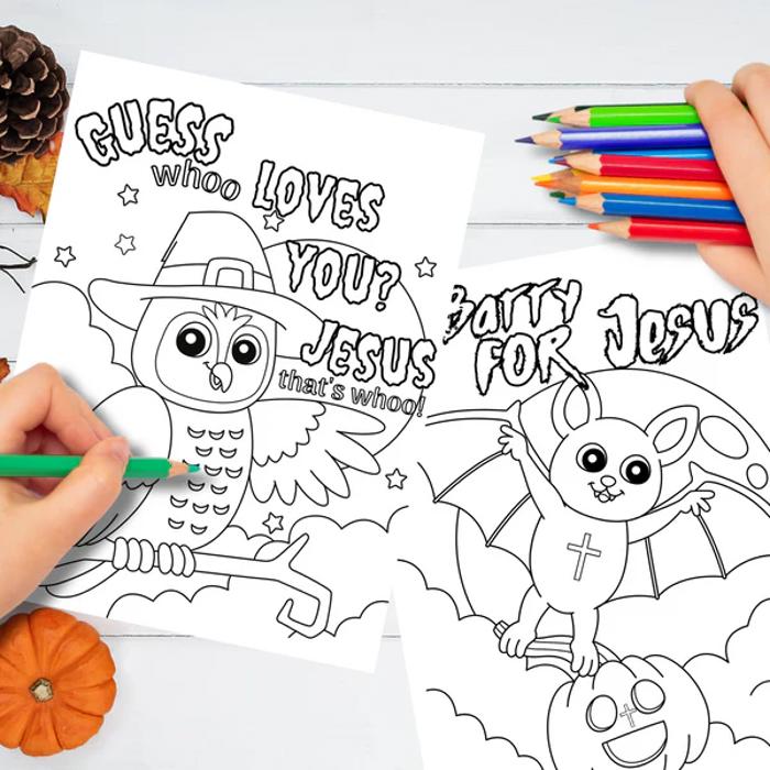 Fall Harvest Halloween Coloring Book | 21 Christian Themed Pages