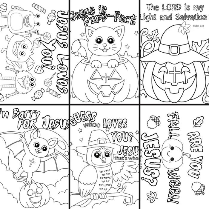 Fall Harvest Halloween Coloring Book | 21 Christian Themed Pages