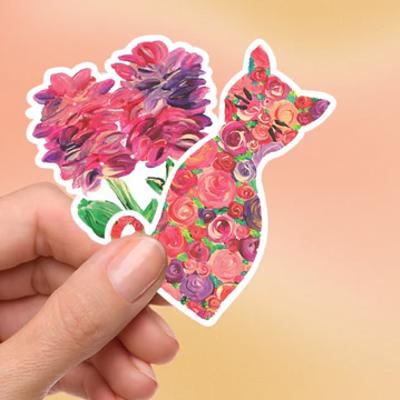 Assorted Die Cut Stickers Waterproof Water Bottle Laptop Vinyl