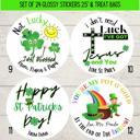  Personalized St. Patrick's Green Leprechaun Party Stickers & Loot Bags