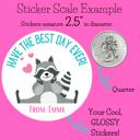  Personalized Kids Holiday / Valentines Day Party Stickers & Treat Bags 