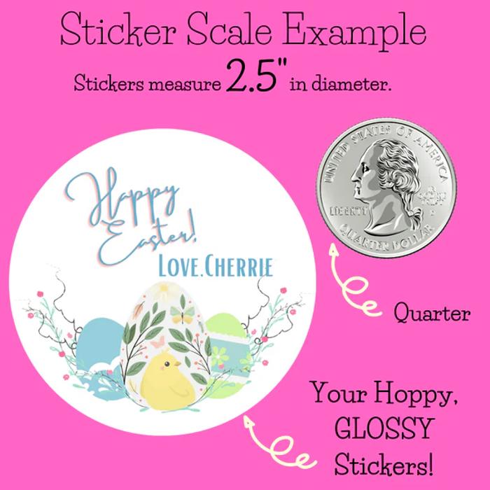 Easter Party Stickers / Cake Toppers Personalized with Treat Bags