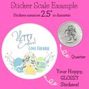  Easter Party Stickers / Cake Toppers Personalized with Treat Bags