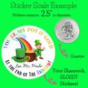  Personalized St. Patrick's Green Leprechaun Party Stickers & Loot Bags