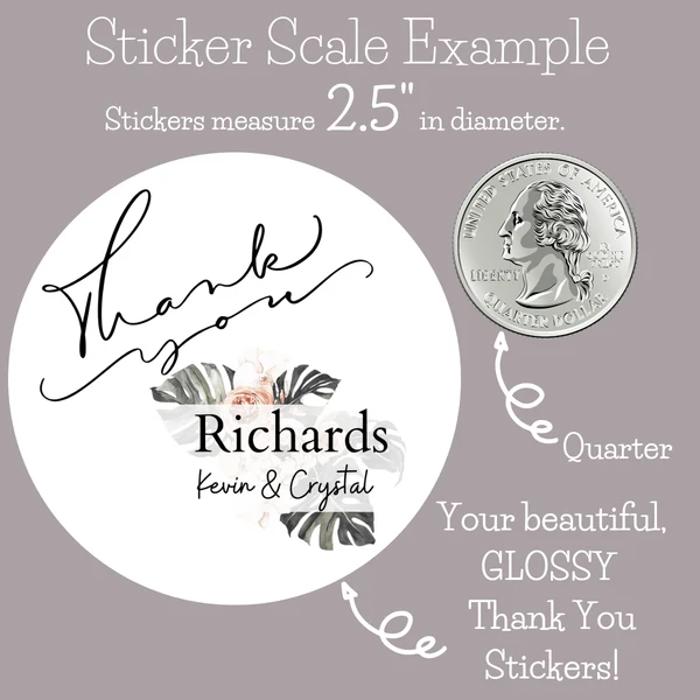 Classy Wedding Bridal Shower Thank You Stickers & Treat Bags 