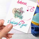  Personalized Valentine Waterproof Die Cut Sticker Greeting Card Assorted