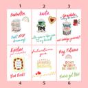  Personalized Valentine Waterproof Die Cut Sticker Greeting Card Assorted