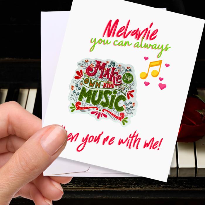 Personalized Valentine Waterproof Die Cut Sticker Greeting Card Assorted