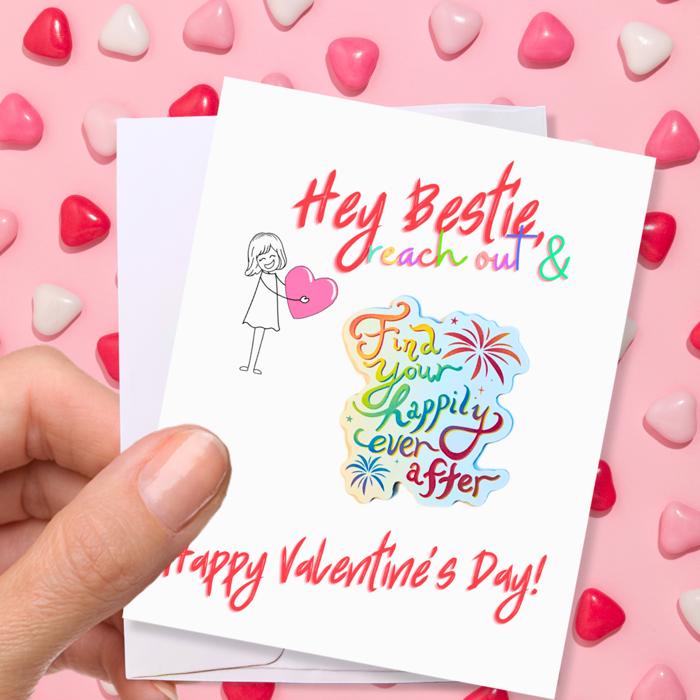 Personalized Valentine Waterproof Die Cut Sticker Greeting Card Assorted