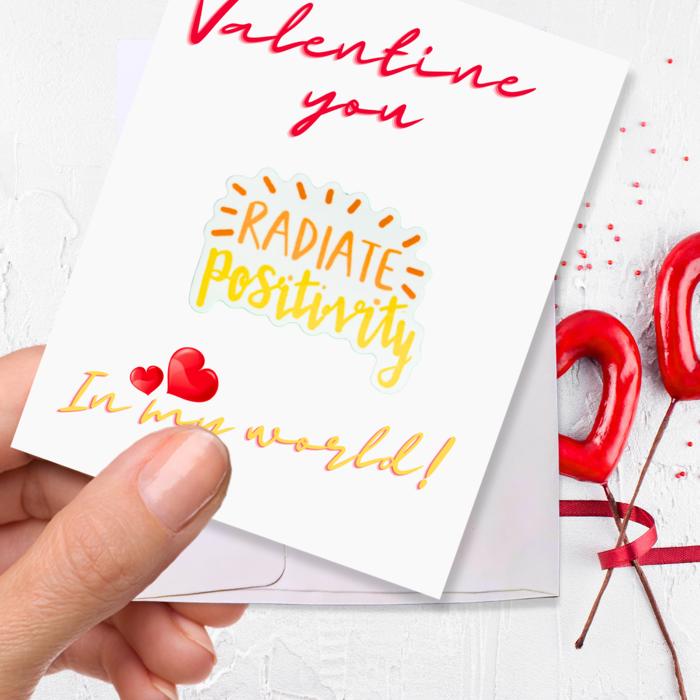 Personalized Valentine Waterproof Die Cut Sticker Greeting Card Assorted