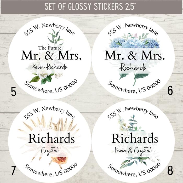 Classy Return Address Labels Wedding Bridal Shower