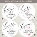  Classy Wedding Bridal Shower Thank You Stickers & Treat Bags 