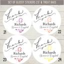  Classy Wedding Bridal Shower Thank You Stickers & Treat Bags 