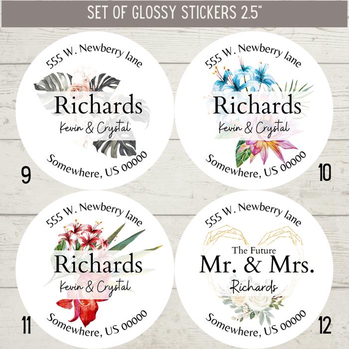 Classy Return Address Labels Wedding Bridal Shower