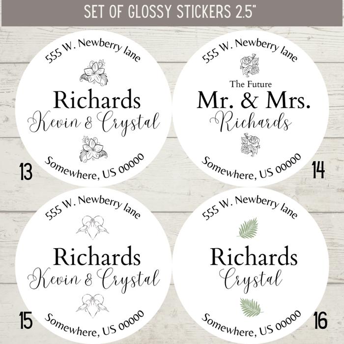 Classy Return Address Labels Wedding Bridal Shower