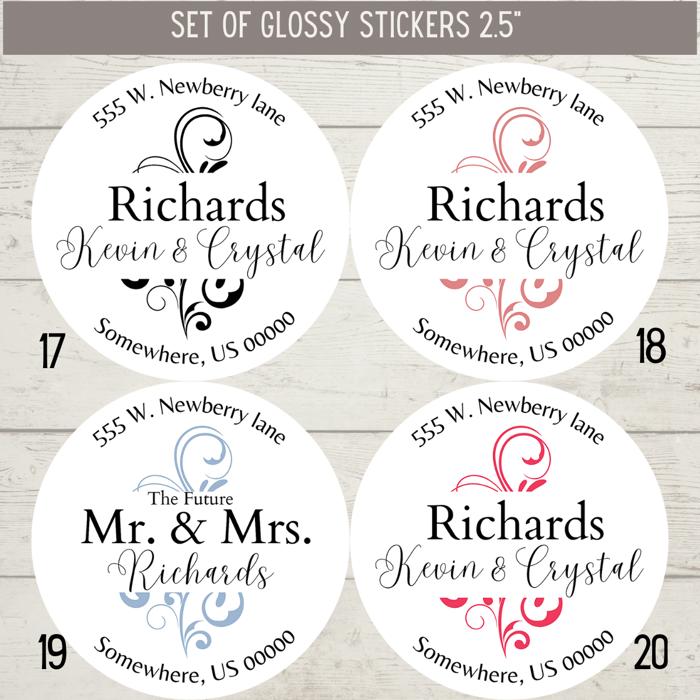 Classy Return Address Labels Wedding Bridal Shower