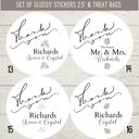  Classy Wedding Bridal Shower Thank You Stickers & Treat Bags 