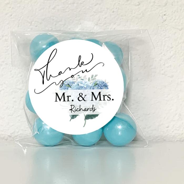 Classy Wedding Bridal Shower Thank You Stickers & Treat Bags 