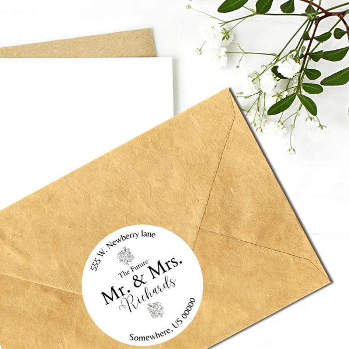 Classy Return Address Labels Wedding Bridal Shower