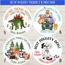  Personalized Boys Birthday Party Stickers & Treat Bags