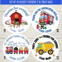  Personalized Boys Birthday Party Stickers & Treat Bags