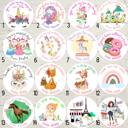  Personalized Girls Birthday Party Stickers & Treat Bags