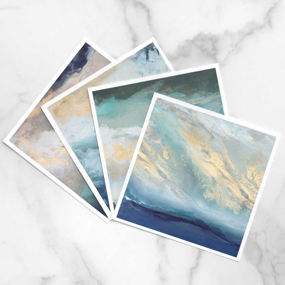 Coastal 4 Set - Watercolor Paper Prints