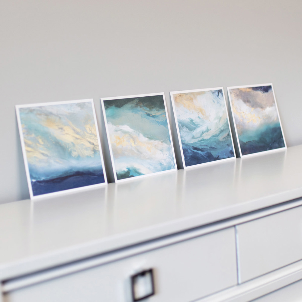 Coastal 4 Set - Watercolor Paper Prints