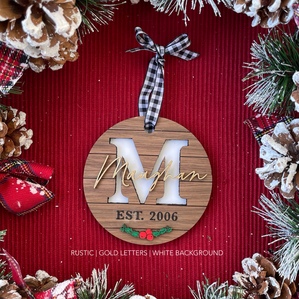 Personalized Farmhouse Style Ornament