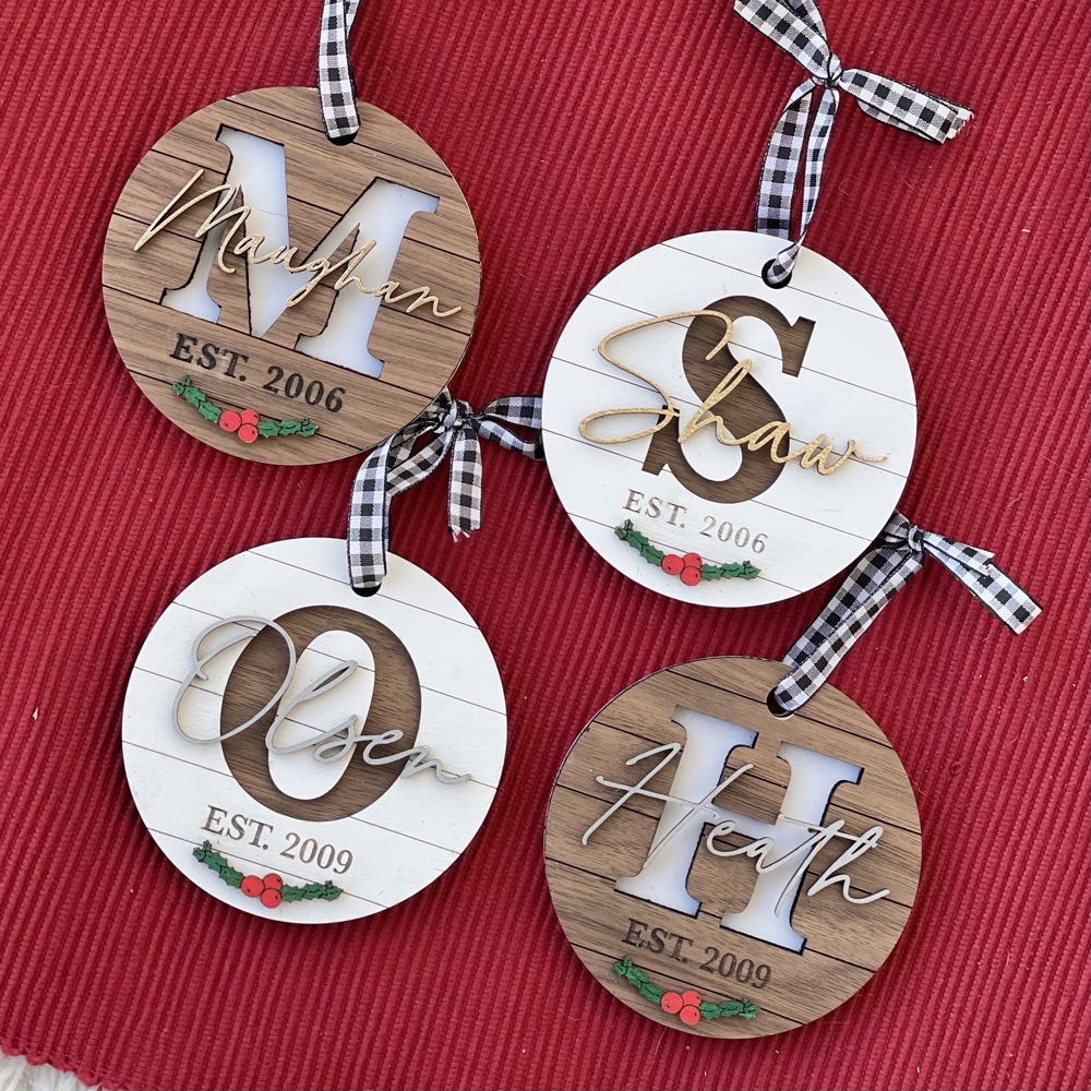 Personalized Farmhouse Style Ornament