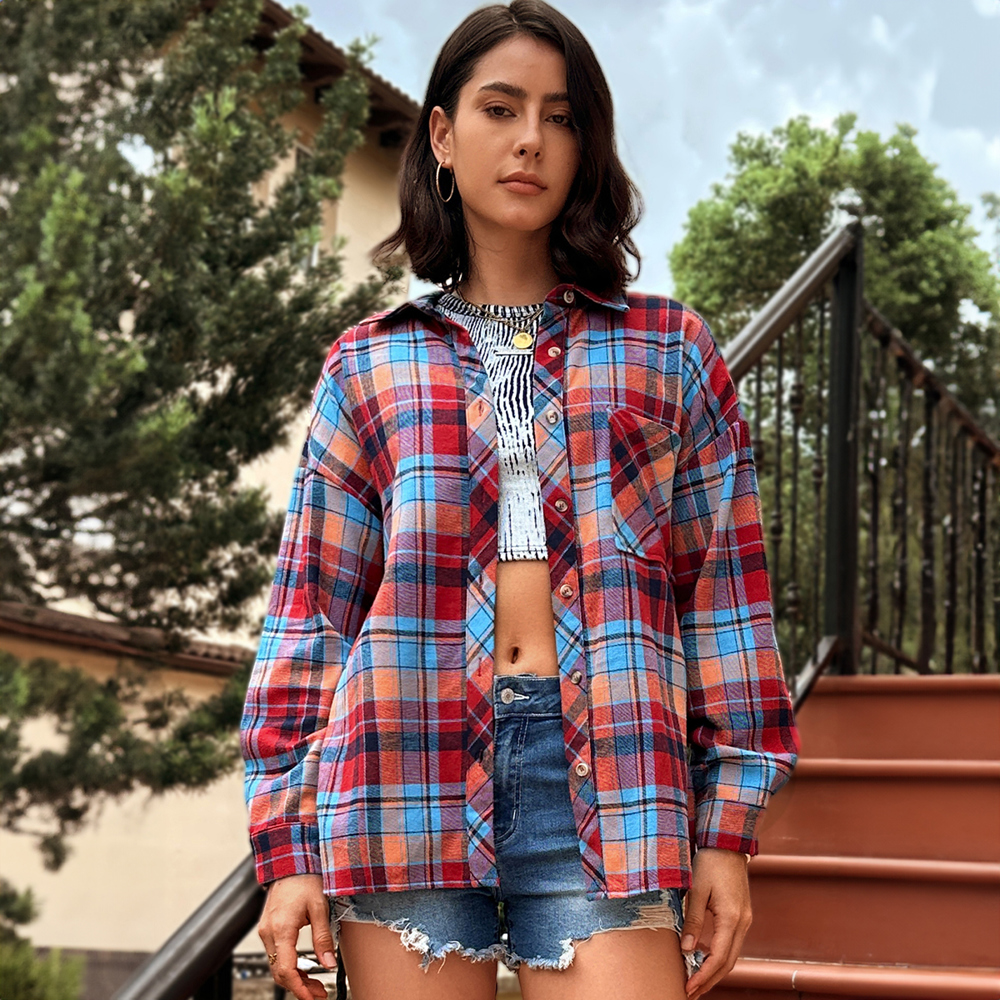 Plaid Print Loose Vintage Shirt