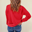  Pink LOVER Puff Print Drop Shoulder Pullover Sweatshirt