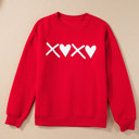  Red Puff XOXO Print Valentines Heart Sweatshirt