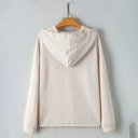  Apricot Solid Textured Drawstring Henley Hoodie