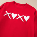  Red Puff XOXO Print Valentines Heart Sweatshirt