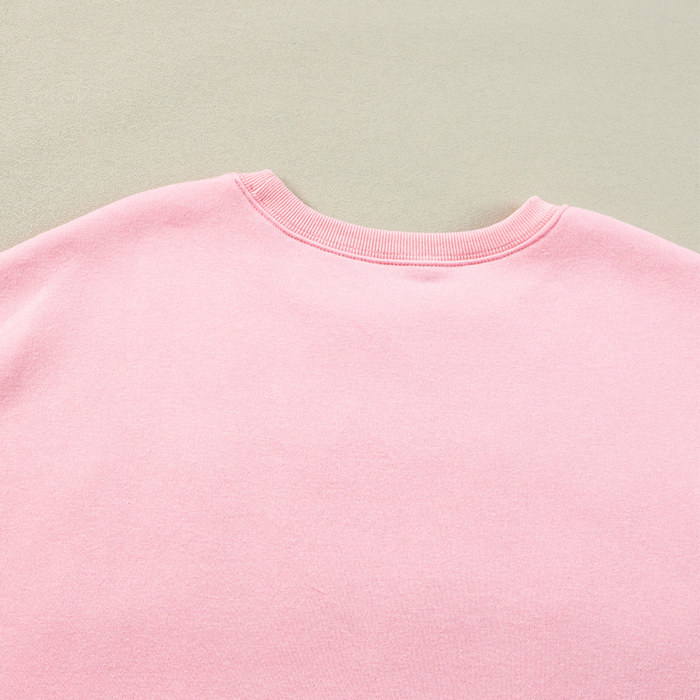 Pink LOVER Puff Print Drop Shoulder Pullover Sweatshirt