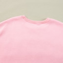  Pink LOVER Puff Print Drop Shoulder Pullover Sweatshirt