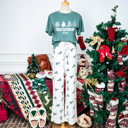  Christmas Tree Print Tee and Pants Lounge Set