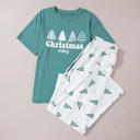  Christmas Tree Print Tee and Pants Lounge Set