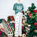  Christmas Tree Print Tee and Pants Lounge Set