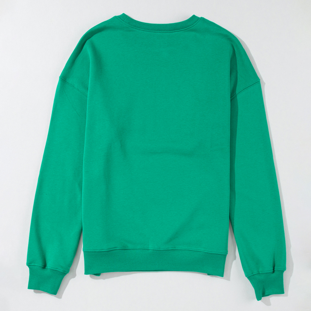 Bright Green MERRY Graphic Pullover Sweatshirt