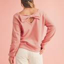  Bowknot Dewback Round Neck Sweatshirt