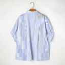  Stripe Dolman Sleeve Oversize Shirt