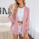 Small Pink Oversized Fold Over Sleeve Open Front Cardigan