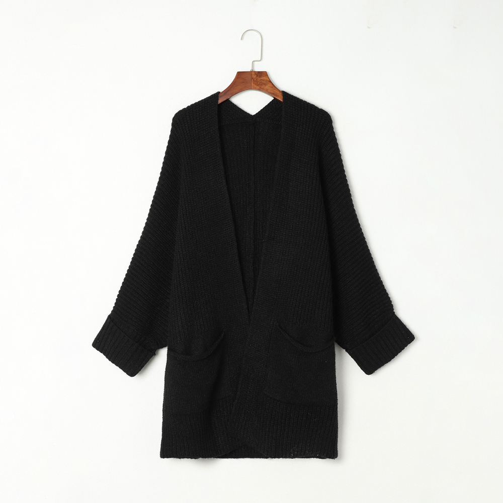 Oversized Fold Over Sleeve Open Front Cardigan